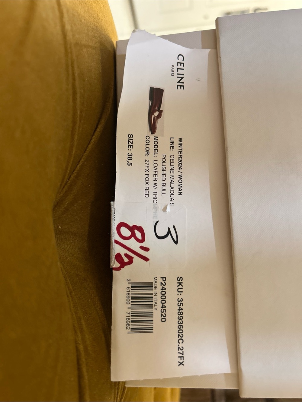 Celine Brown Leather Penny Loafers with Gold Logo Hardware - Picture 5 of 6